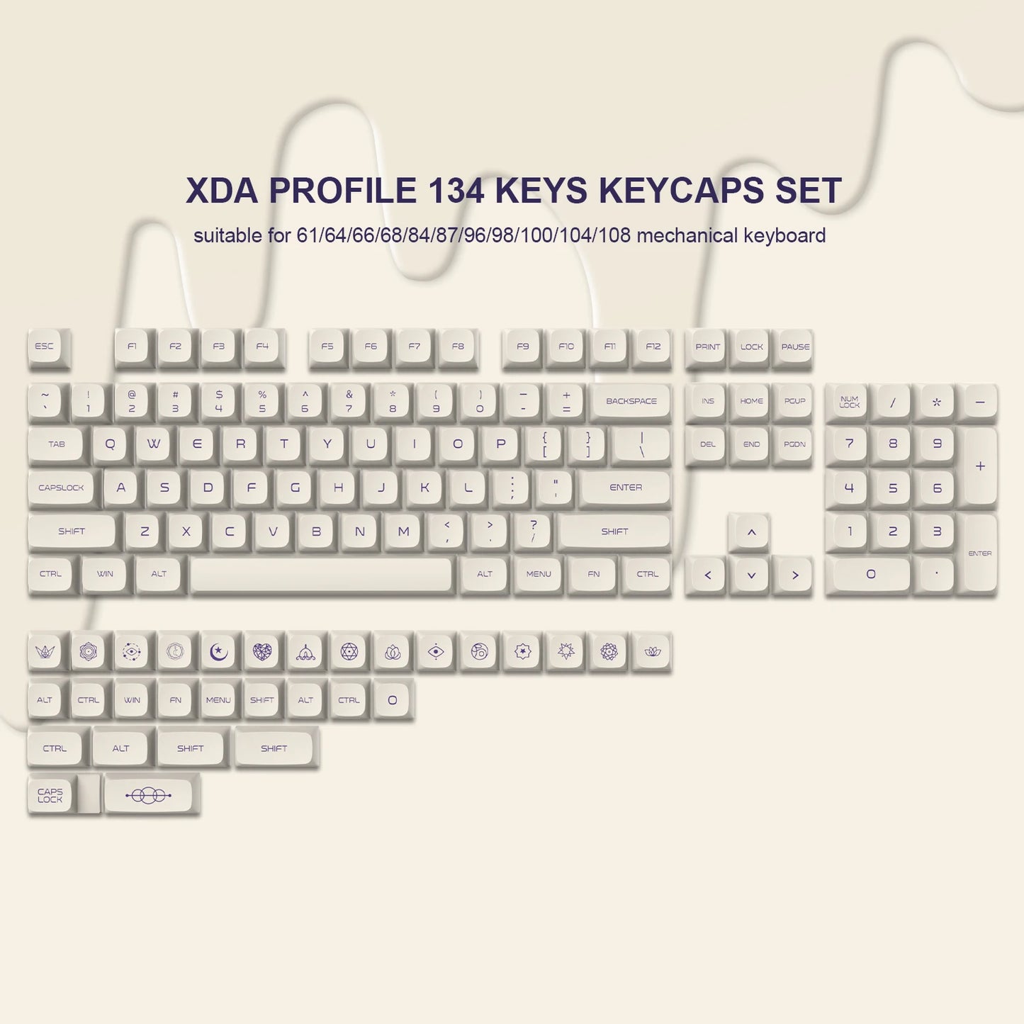 Katana Keycaps 5 Sides Dye Sublimation PBT Keycaps Japanese Layout Anime Keycaps Cherry Profile for Cherry MX Switch Keyboard