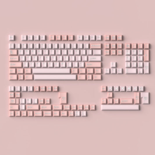 164 Keys Blue Translucent Keycaps PBT PC Double Shot Cherry Profile Large Set Keycaps for Alice Layout Mechanical Keyboard