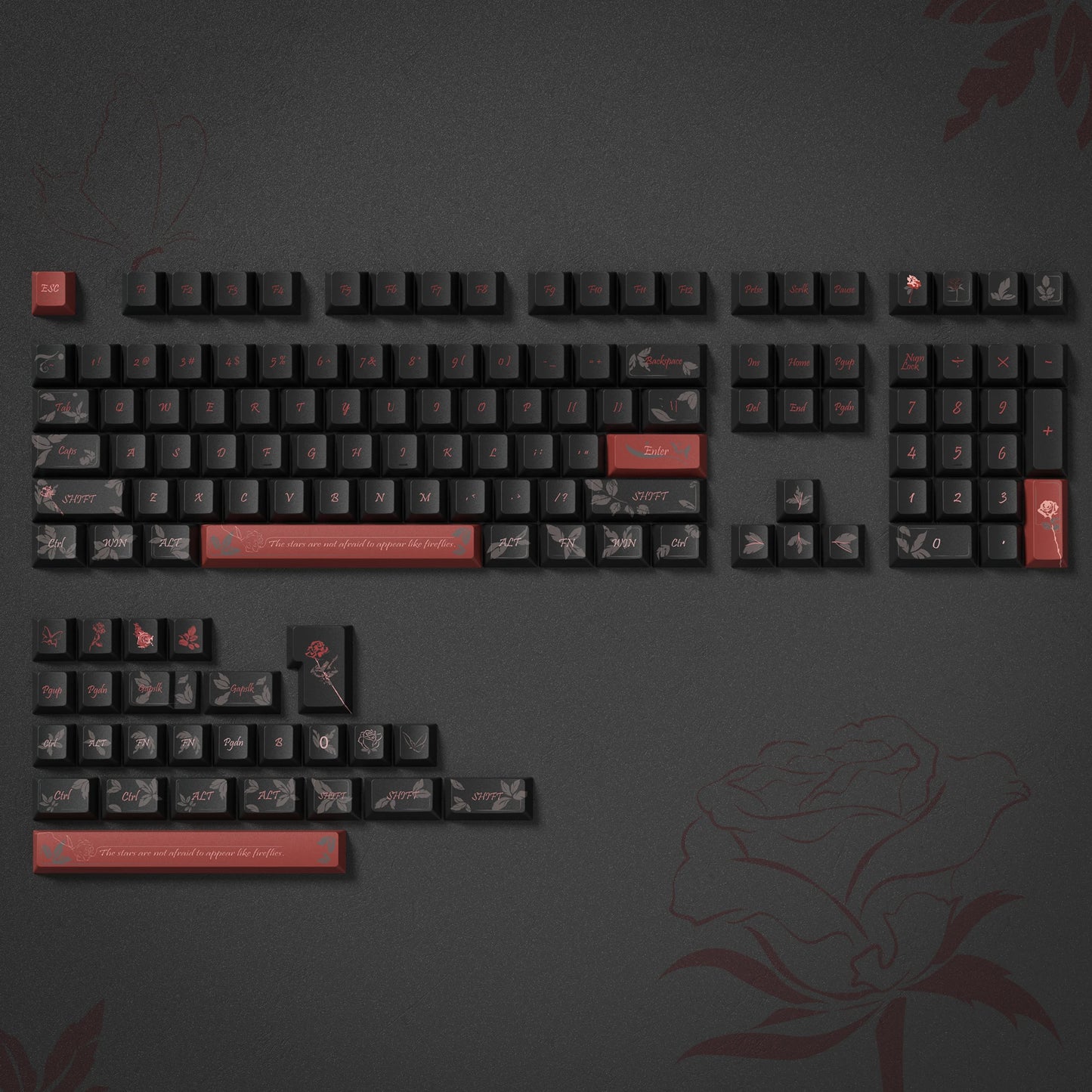Katana Keycaps 5 Sides Dye Sublimation PBT Keycaps Japanese Layout Anime Keycaps Cherry Profile for Cherry MX Switch Keyboard