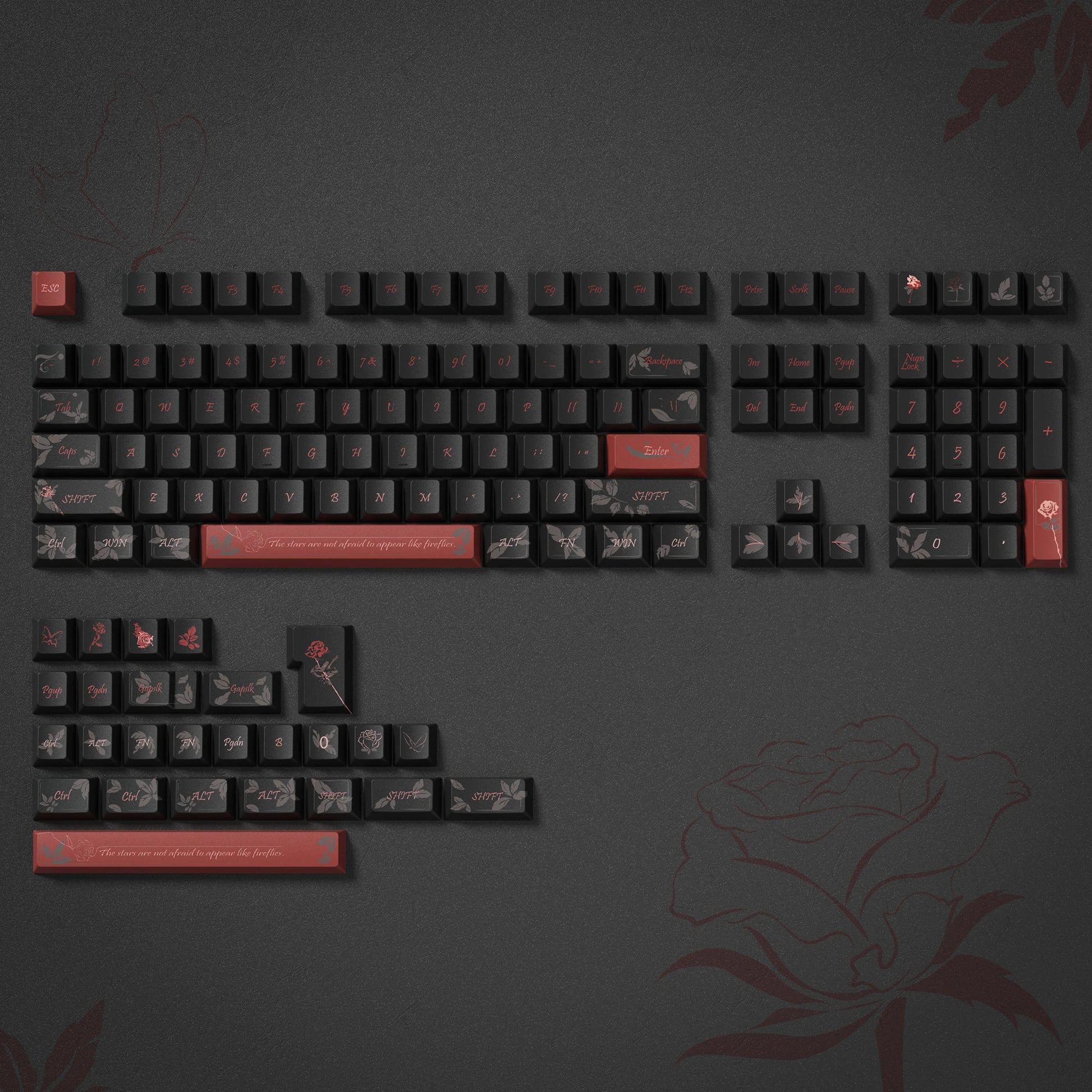 Katana Keycaps 5 Sides Dye Sublimation PBT Keycaps Japanese Layout Anime Keycaps Cherry Profile for Cherry MX Switch Keyboard