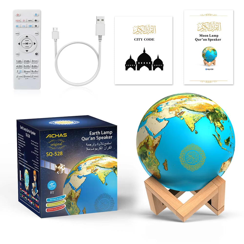 Bluetooth Speakers Wireless Muslim Night Light Quran Speakers 3D Moon with APP Control Quran Speaekr Koran Touch Lamp