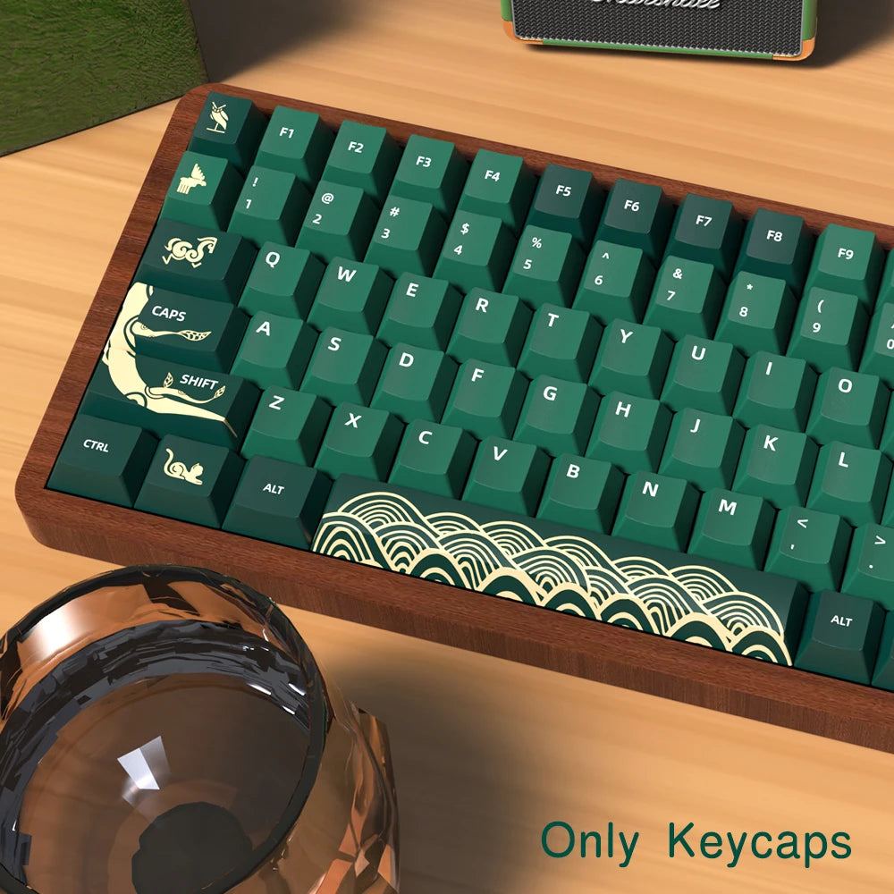 Animal Forest Green Keycaps Japanese/Korean/German/Spanish/French Keycap ISO Layout Cherry Profile for GMK Custom Mechanical Key