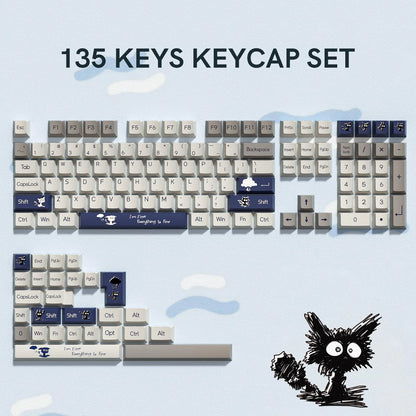 Katana Keycaps 5 Sides Dye Sublimation PBT Keycaps Japanese Layout Anime Keycaps Cherry Profile for Cherry MX Switch Keyboard