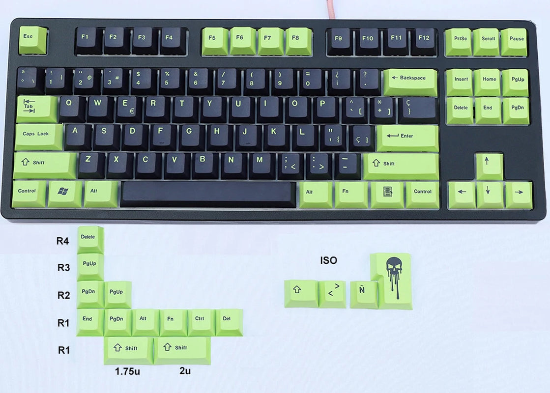 Spanish Layout OEM Cherry XDA Keycaps European Type ISO-ES PBT Material for Cherry MX Switches Fit Mechanical Keyboards