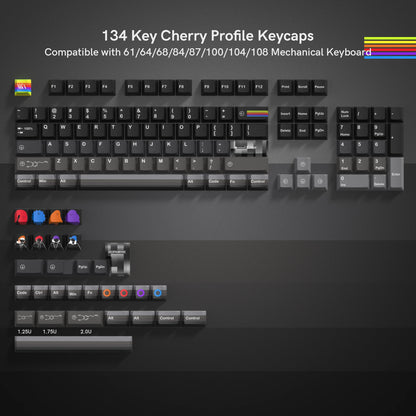 Katana Keycaps 5 Sides Dye Sublimation PBT Keycaps Japanese Layout Anime Keycaps Cherry Profile for Cherry MX Switch Keyboard