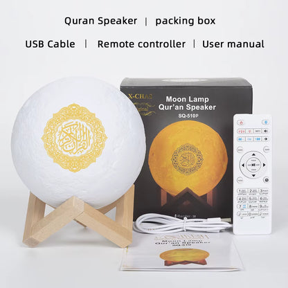 Bluetooth Speakers Wireless Muslim Night Light Quran Speakers 3D Moon with APP Control Quran Speaekr Koran Touch Lamp