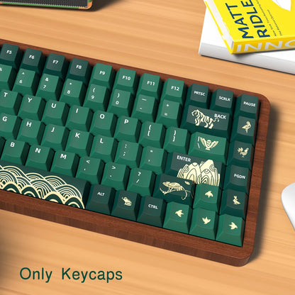 Animal Forest Green Keycaps Japanese/Korean/German/Spanish/French Keycap ISO Layout Cherry Profile for GMK Custom Mechanical Key