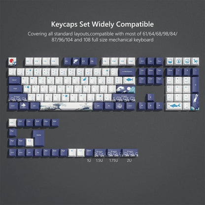 Katana Keycaps 5 Sides Dye Sublimation PBT Keycaps Japanese Layout Anime Keycaps Cherry Profile for Cherry MX Switch Keyboard