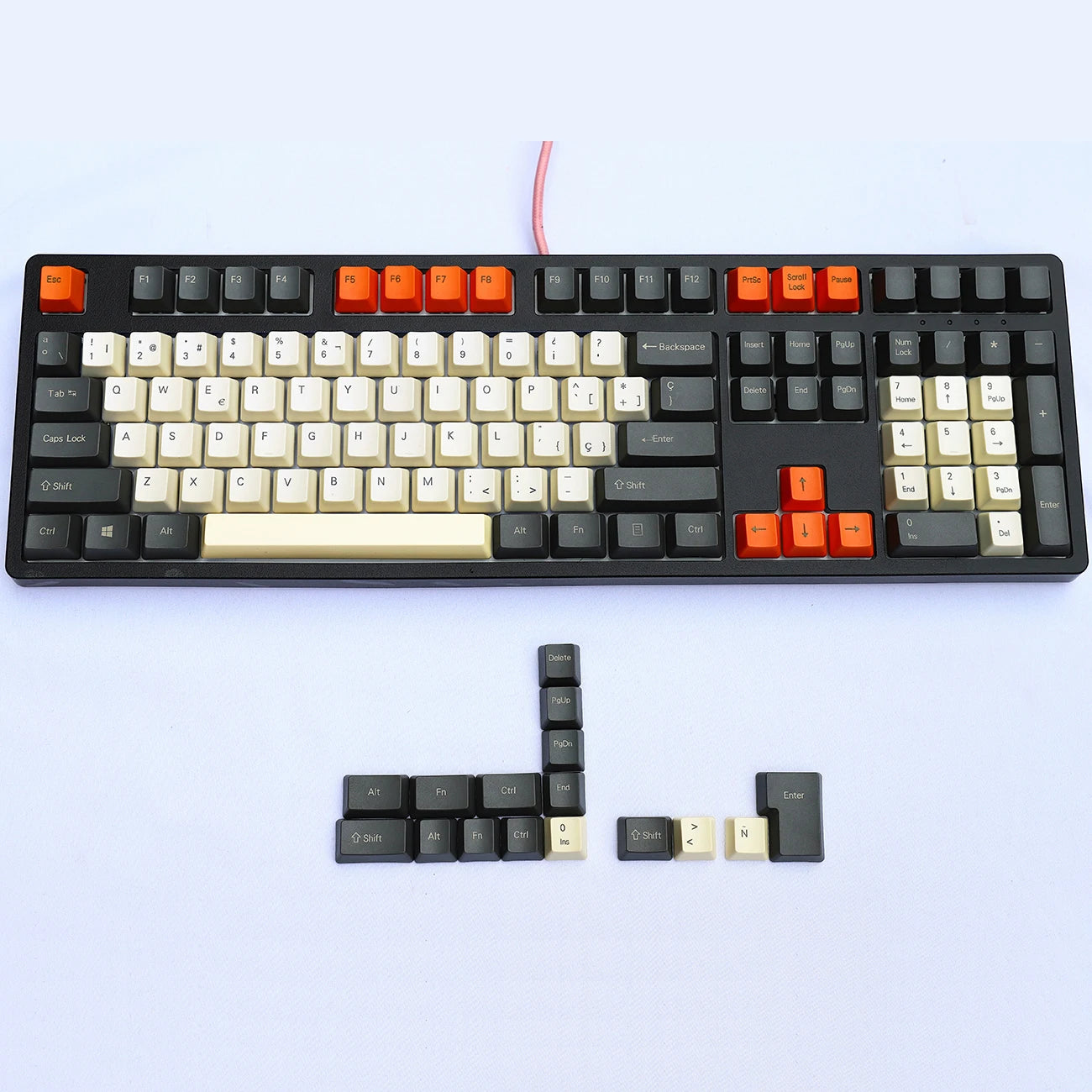 Spanish Layout OEM Cherry XDA Keycaps European Type ISO-ES PBT Material for Cherry MX Switches Fit Mechanical Keyboards