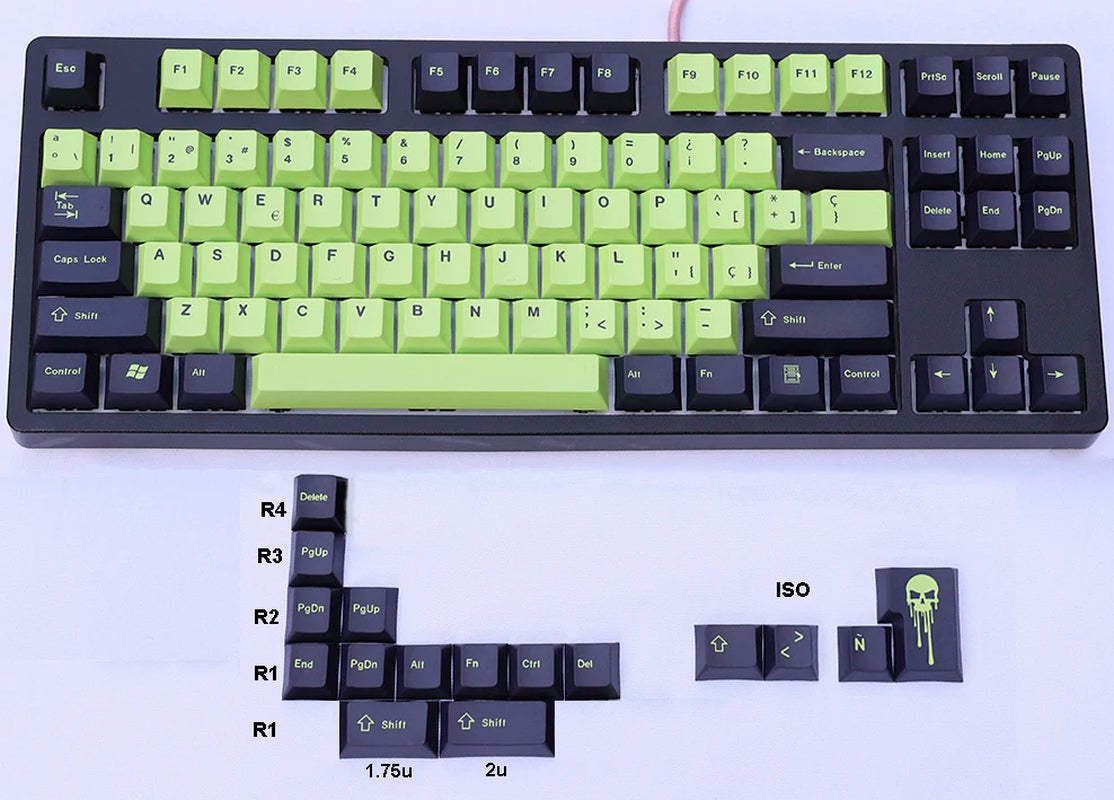 Spanish Layout OEM Cherry XDA Keycaps European Type ISO-ES PBT Material for Cherry MX Switches Fit Mechanical Keyboards