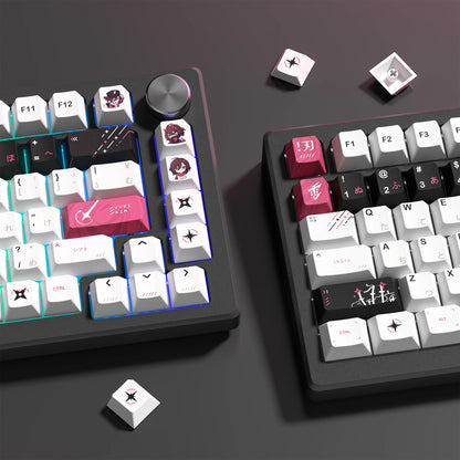Katana Keycaps 5 Sides Dye Sublimation PBT Keycaps Japanese Layout Anime Keycaps Cherry Profile for Cherry MX Switch Keyboard