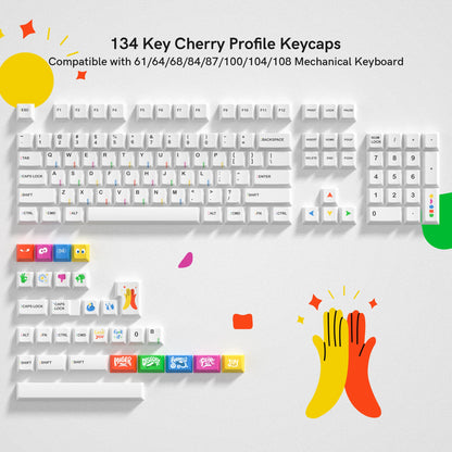 Katana Keycaps 5 Sides Dye Sublimation PBT Keycaps Japanese Layout Anime Keycaps Cherry Profile for Cherry MX Switch Keyboard