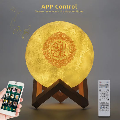 Bluetooth Speakers Wireless Muslim Night Light Quran Speakers 3D Moon with APP Control Quran Speaekr Koran Touch Lamp