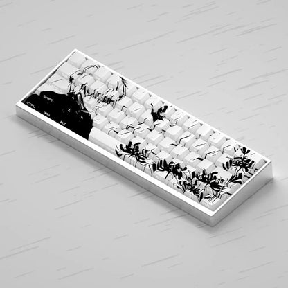 140 Key Tokyo Side Engraved Light Transmission Key Cap PBT Cherry Profile for Cherry MX 61 68 104 Mechanical Keyboard