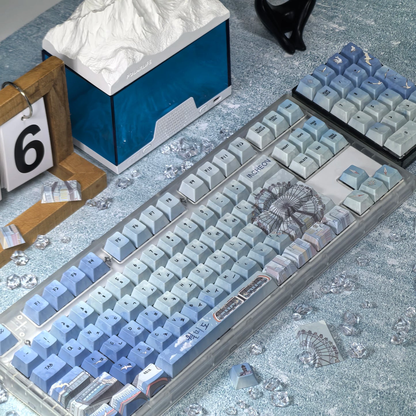 Retro Korean Keycap Tradition Ancient Architecture Dancheong Side Engraved Translucent Pbt Cherry "L" Key Layout Hangul Keycaps