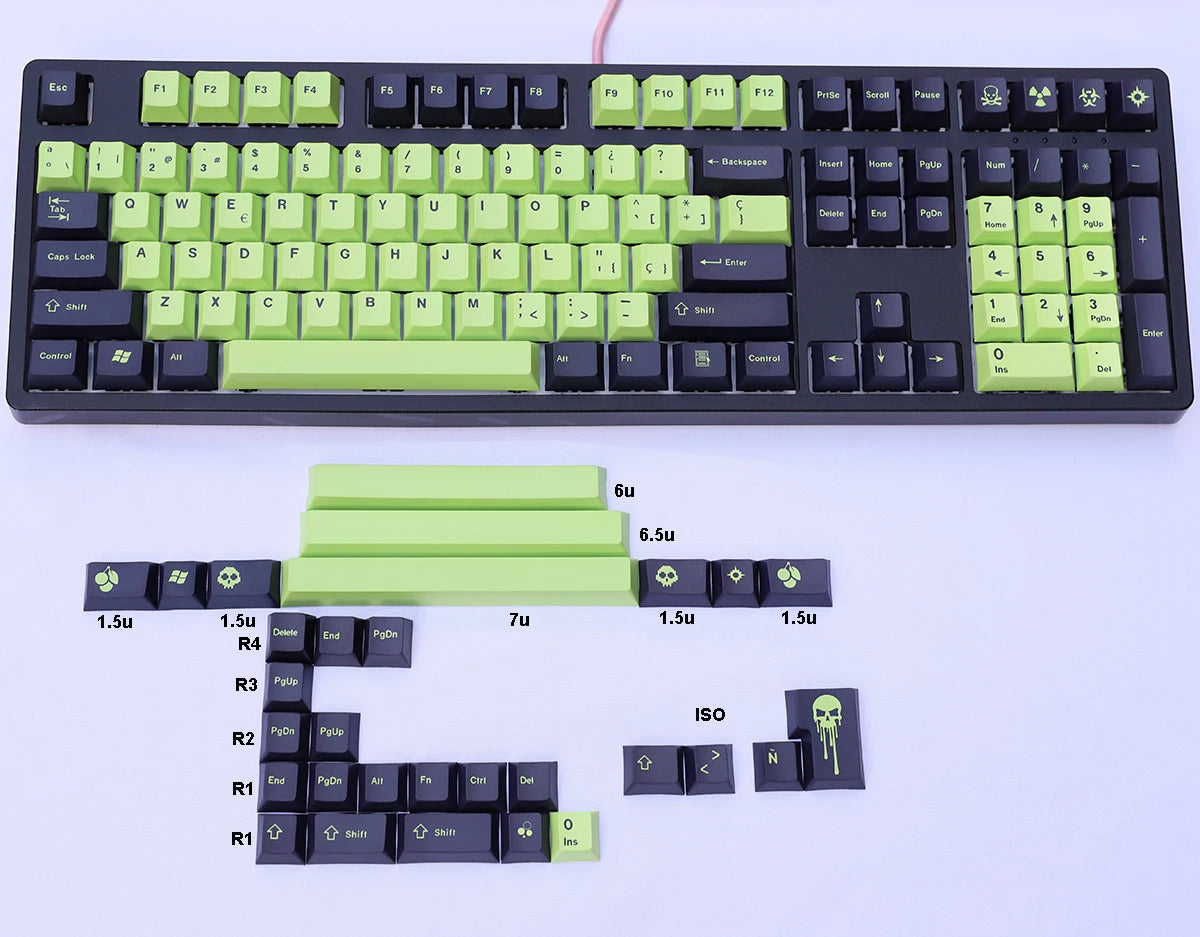 Spanish Layout OEM Cherry XDA Keycaps European Type ISO-ES PBT Material for Cherry MX Switches Fit Mechanical Keyboards
