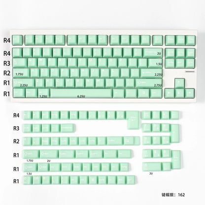 164 Keys Blue Translucent Keycaps PBT PC Double Shot Cherry Profile Large Set Keycaps for Alice Layout Mechanical Keyboard