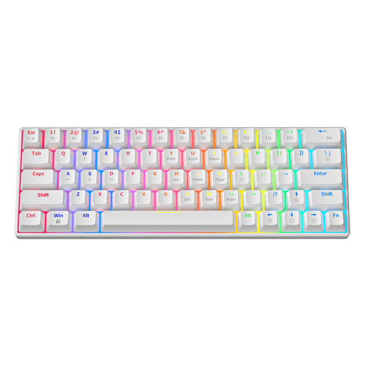 ZA646 Mechanical Keyboard 63 Keys Wired Gaming Keyboards Detachable USB Type-C Hot Swappable Mini Mechanical Keyboards
