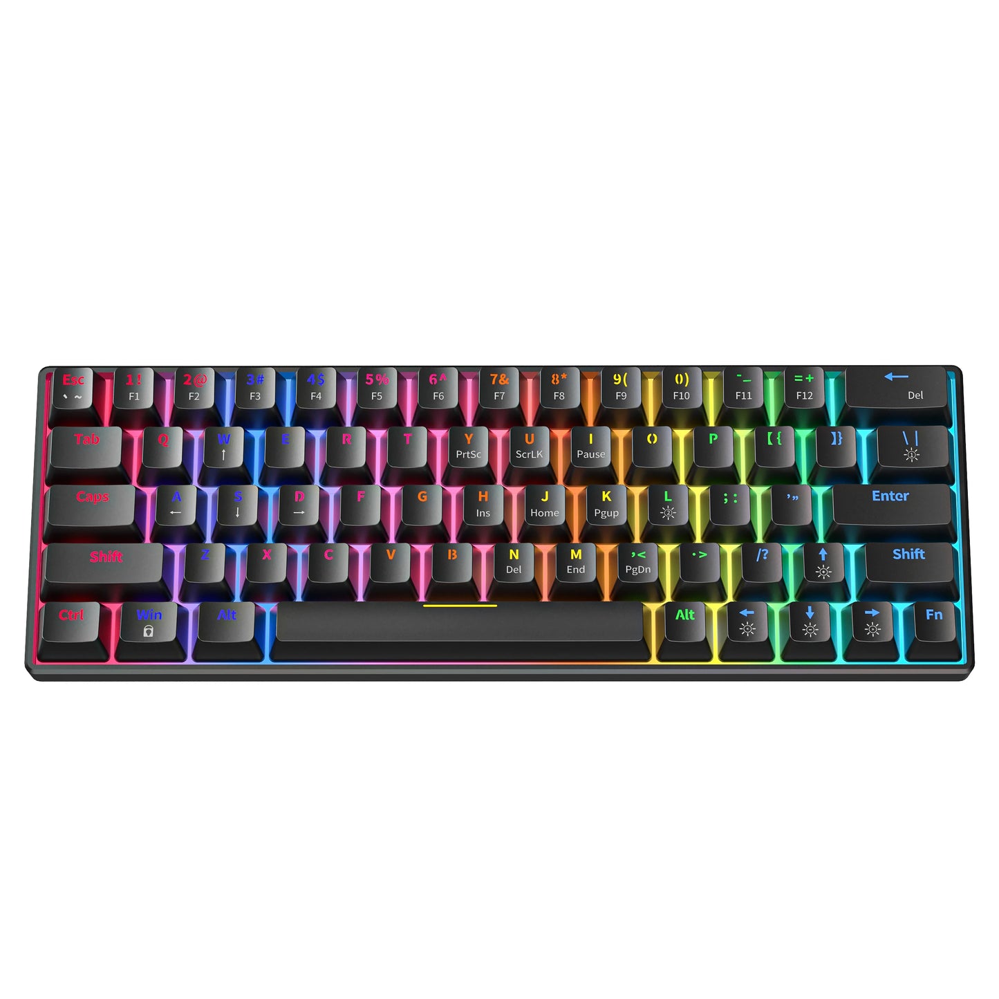 ZA646 Mechanical Keyboard 63 Keys Wired Gaming Keyboards Detachable USB Type-C Hot Swappable Mini Mechanical Keyboards
