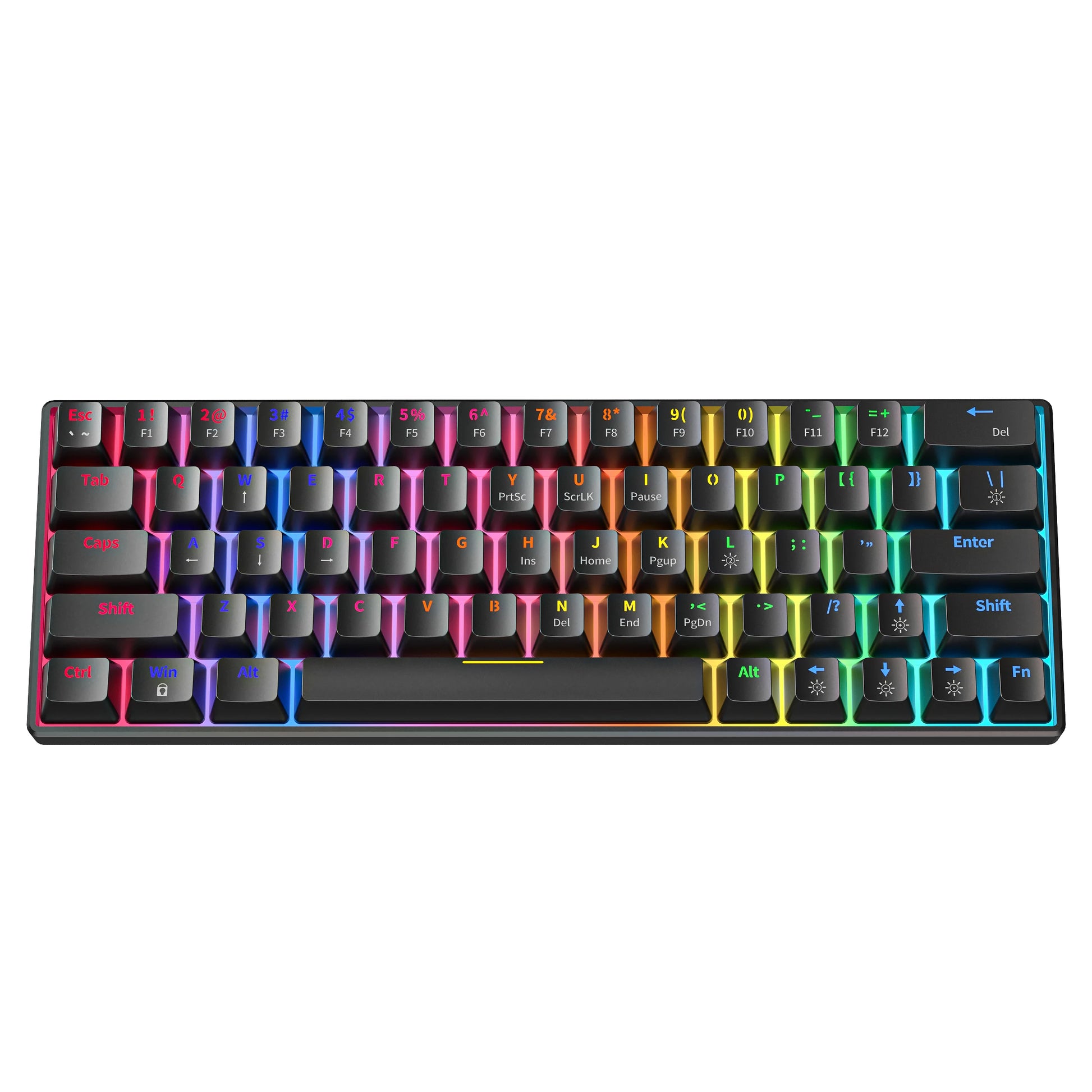 ZA646 Mechanical Keyboard 63 Keys Wired Gaming Keyboards Detachable USB Type-C Hot Swappable Mini Mechanical Keyboards