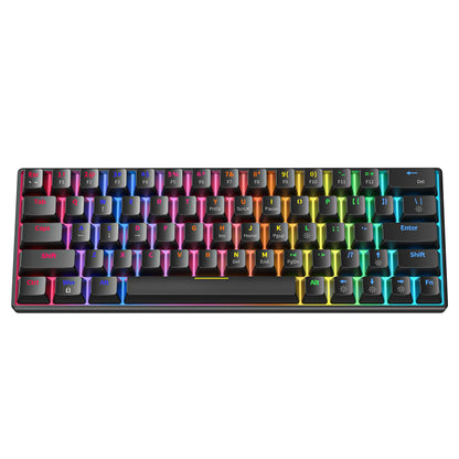 ZA646 Mechanical Keyboard 63 Keys Wired Gaming Keyboards Detachable USB Type-C Hot Swappable Mini Mechanical Keyboards