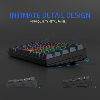 ZA646 Mechanical Keyboard 63 Keys Wired Gaming Keyboards Detachable USB Type-C Hot Swappable Mini Mechanical Keyboards