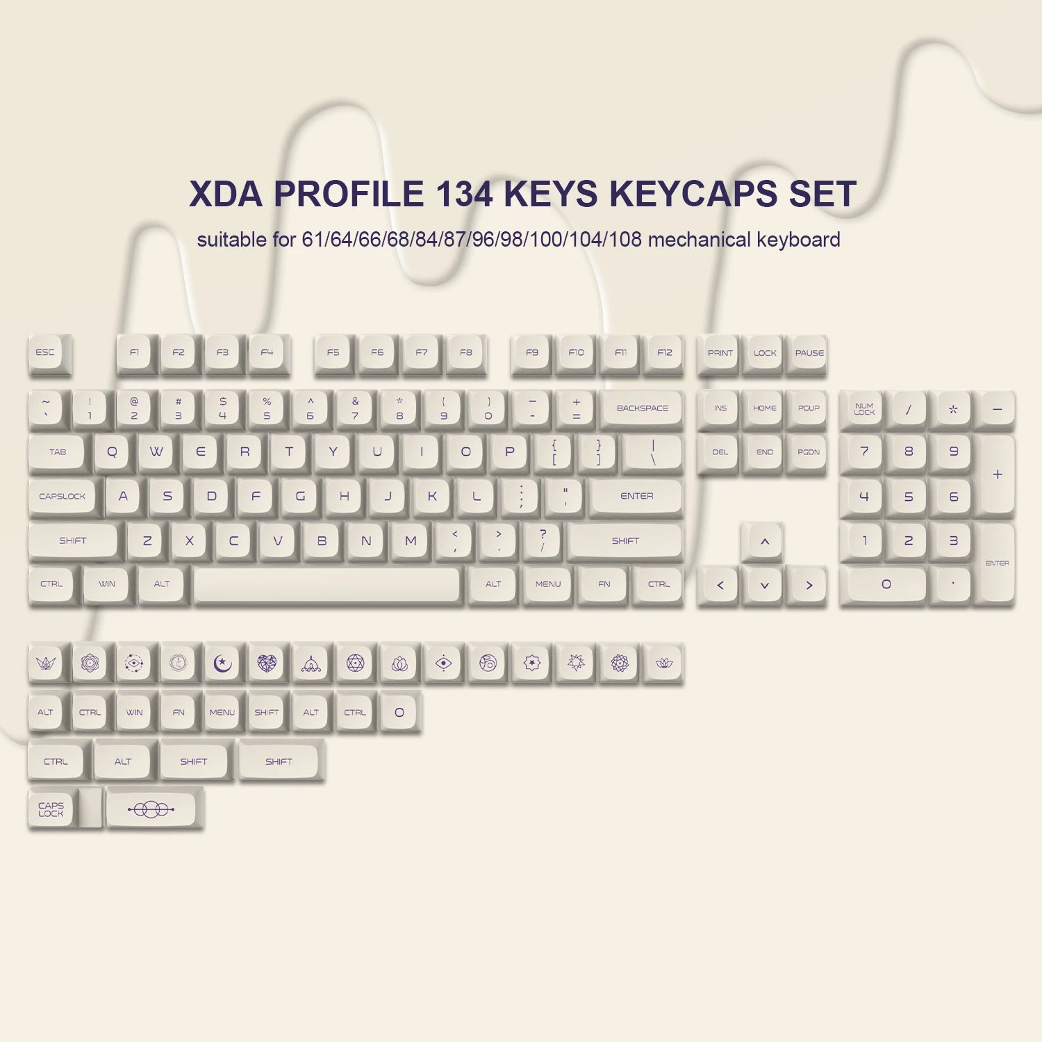 Katana Keycaps 5 Sides Dye Sublimation PBT Keycaps Japanese Layout Anime Keycaps Cherry Profile for Cherry MX Switch Keyboard