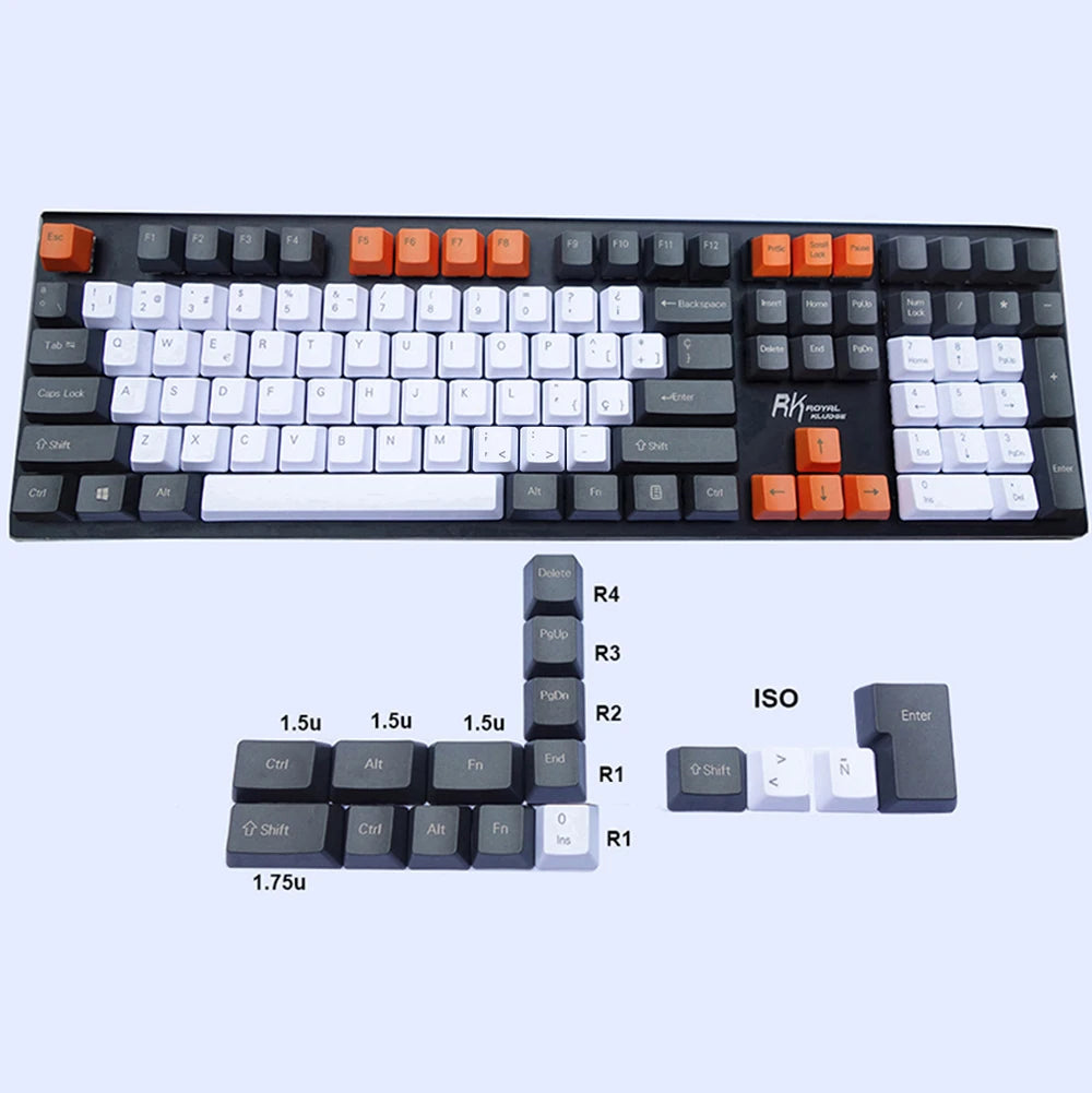 Spanish Layout OEM Cherry XDA Keycaps European Type ISO-ES PBT Material for Cherry MX Switches Fit Mechanical Keyboards